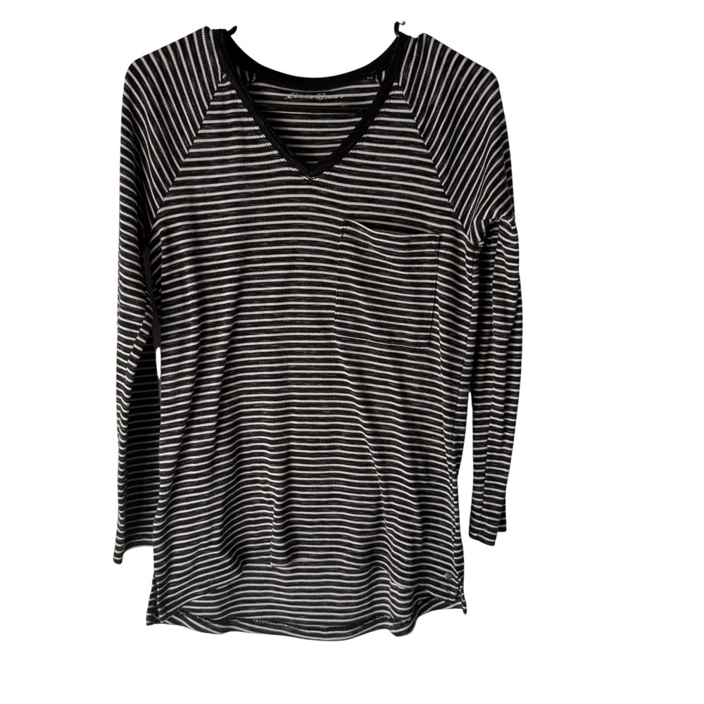 Eddie Bauer Y2k Women's XS Striped V-Neck Long Sleeve Grunge Twilight Bella Swan